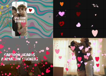VideoHive Cartoon Hearts Animation Stickers for Premiere Pro 43193262
