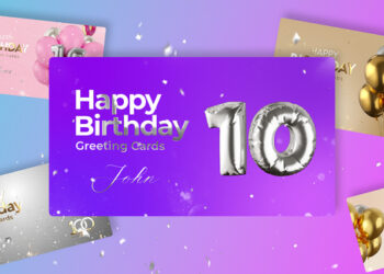 VideoHive Happy Birthday Greeting Cards 40194402