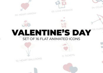 VideoHive Valentine's day - Set of 16 Animation Icons 43384453