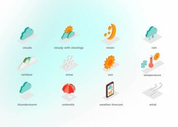 VideoHive Weather - Isometric Icons 43428034