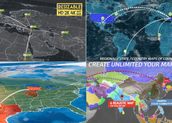 VideoHive World Map Connetction Kit 11602298