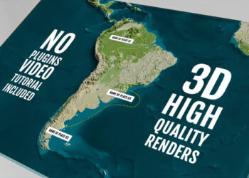 VideoHive 3D Physical Map - South America 44036524