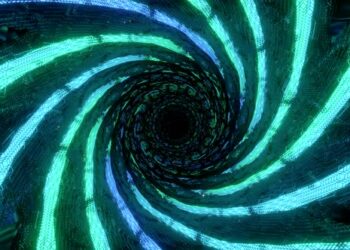 VideoHive A Swirling Blue and Green Tunnel 43423665
