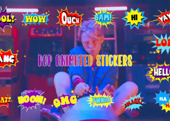 VideoHive Animated Pop Stickers Element Pack After Effects Template 44499573
