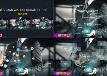 VideoHive Businessman with Hologram Phone 21612818