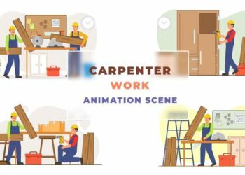 VideoHive Carpenter Character Animation Scene 43661232
