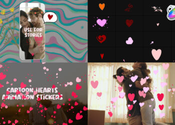 VideoHive Cartoon Hearts Animation Stickers for FCPX 43335220