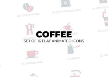 VideoHive Coffee - Set of 16 Animated Icons 44272157