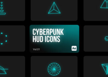 VideoHive Cyberpunk HUD Icons 01 for After Effects 43989448
