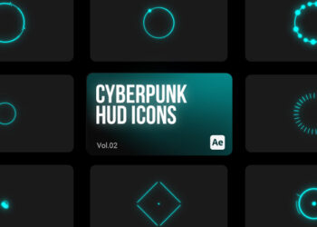 VideoHive Cyberpunk HUD Icons 02 for After Effects 43989480