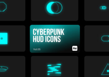VideoHive Cyberpunk HUD Icons 05 for After Effects 44112919