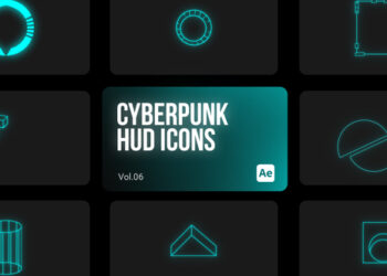 VideoHive Cyberpunk HUD Icons 06 for After Effects 44112974