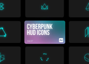 VideoHive Cyberpunk HUD Icons 07 for After Effects 44172712