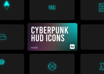 VideoHive Cyberpunk HUD Icons 08 for After Effects 44172782