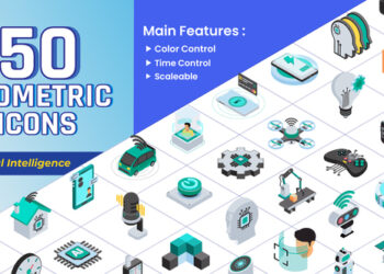 VideoHive Isometric Icons - Artificial Intelligence 43808865