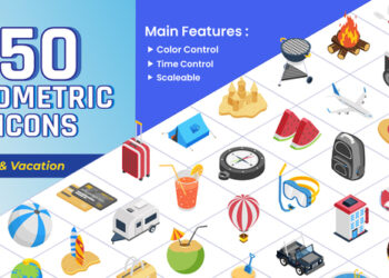 VideoHive Isometric Icons - Travel & Vacation 43933268