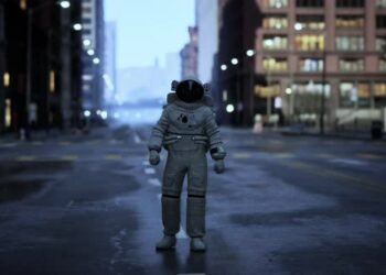 VideoHive Lonely Astronaut in Deserted City 43426516