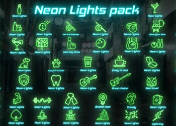 VideoHive Neon Lights Big Pack for DaVinci Resolve 43384122