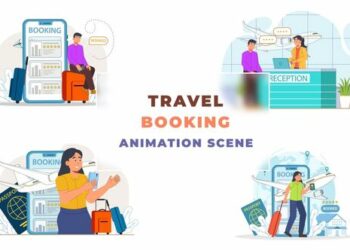VideoHive Online Travel Booking Animation Scene 43663703