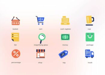 VideoHive Shopping - Flat Icons 43939673