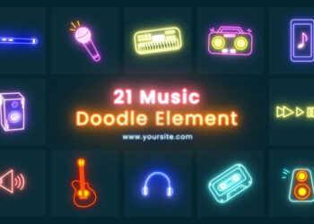 VideoHive Top best Music Doodles Element Pack 43803450