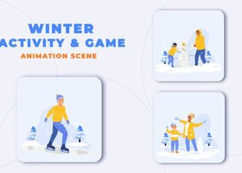 VideoHive Winter Activity Game Animation Scene After Effects Template 43961028