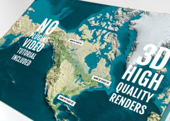 VideoHive 3D Physical Map - North America 44525334