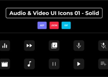 VideoHive Audio & Video UI Icons 01 - Solid 44627453