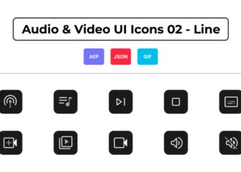 VideoHive Audio & Video UI Icons 02 - Line 44627527