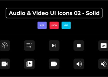 VideoHive Audio & Video UI Icons 02 - Solid 44627623