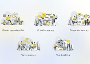 VideoHive Career Opportunities - Yellow Gray Flat Illustration 44638004