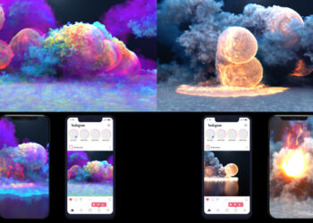 VideoHive Color Smoke & Fire Asteroid Impact Logo 43414839