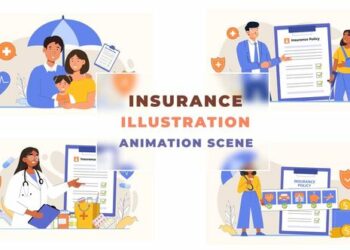 VideoHive Family Medical Insurance Animation Scene 43660758