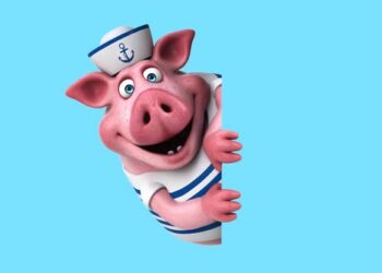 VideoHive Fun 3D cartoon sailor pig with a sign (with alpha channel) 43423210