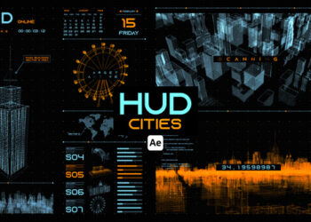 VideoHive HUD Cities for After Effects 44657317