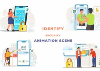 VideoHive Mobile Lock Identify Security Animation Scene 43660619