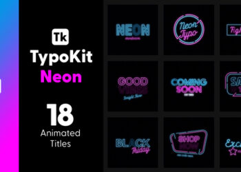 VideoHive Typo Kit Neon Titles for After Effects 44505279