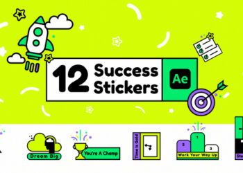 VideoHive 12 Success Stickers Animated 45190304