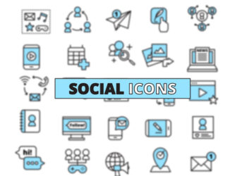 VideoHive 25 Clean Social Icons 45655218