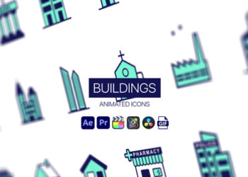 VideoHive Buildings Animated Icons 44950548