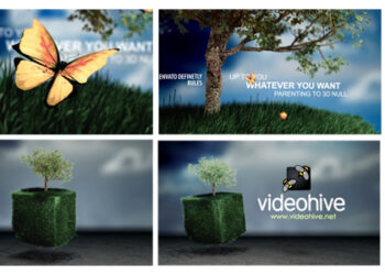 VideoHive Cubic Grass field Logo Reveal 3118763