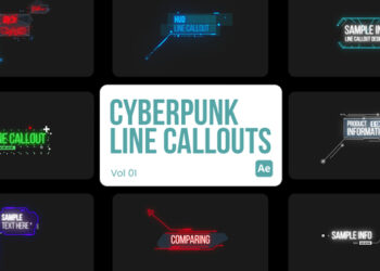 VideoHive Cyberpunk Line Callouts for After Effects 44958073