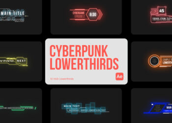 VideoHive Cyberpunk Lowerthirds for After Effects 44958132