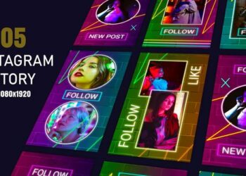 VideoHive Funky Light Instagram Story Frames After Effects Template 45064374