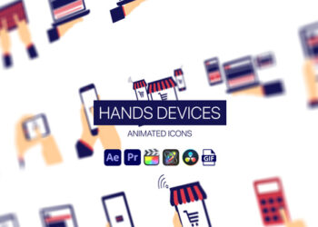 VideoHive Hands Devices Animated Icons 44951474
