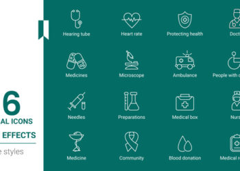 VideoHive Medical Icon Set Line Pack 44948343
