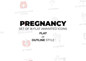 VideoHive Mother's day - Pregnancy - Set of 16 Animated Icons Flat or Outline style 45122829