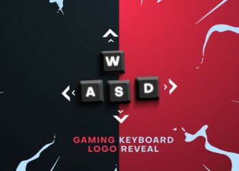 VideoHive PC Gaming Keyboard Logo Reveal 45069661