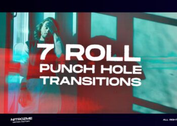 VideoHive Punch Hole Roll Transitions Vol. 02 44940708