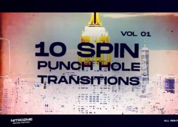 VideoHive Punch Hole Spin Transitions Vol. 01 44940755